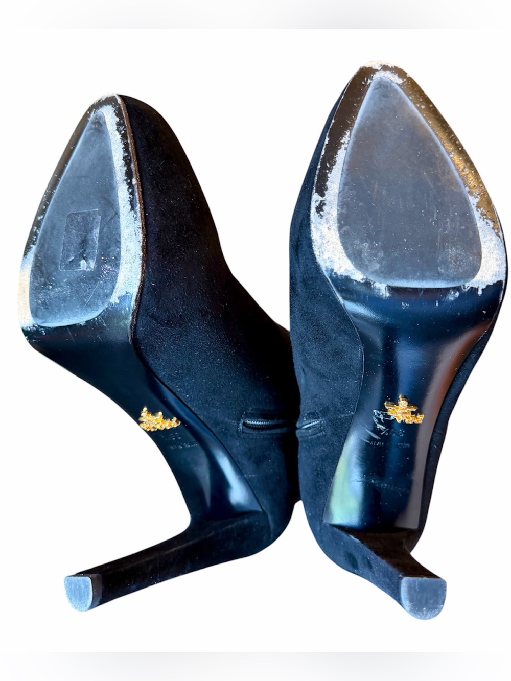 Prada Authentic Black Suede Platform Ankle Booties Women’s EU 39.5 / US 9-9.5 - Picture 13 of 15
